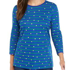 NWT Kim Rogers Petite 3/4 Sleeve T shirt striped